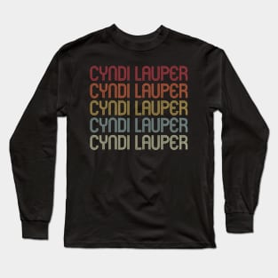 Retro Cyndi Wordmark Repeat - Vintage Style Long Sleeve T-Shirt